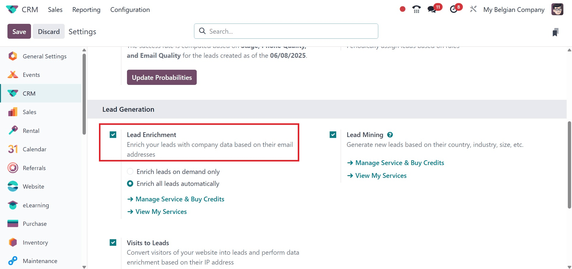 Overview of Lead Enrichment with Odoo 18 CRM-cybrosys