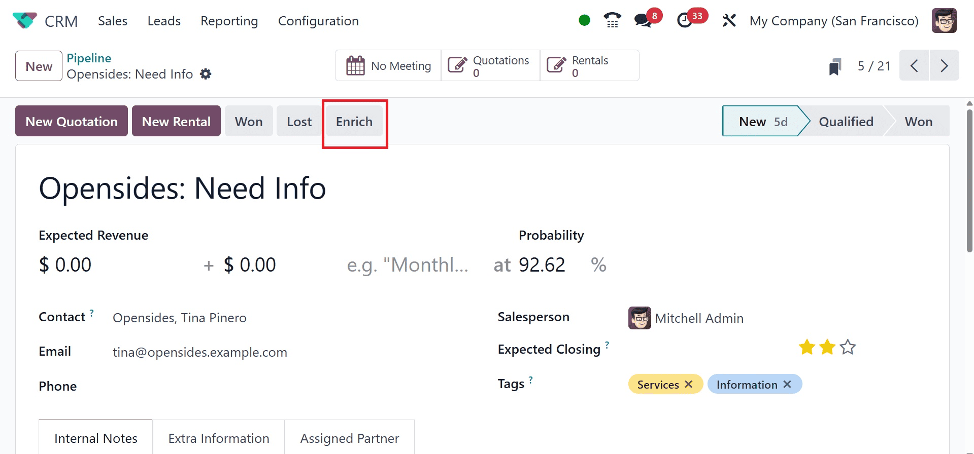 Overview of Lead Enrichment with Odoo 18 CRM-cybrosys