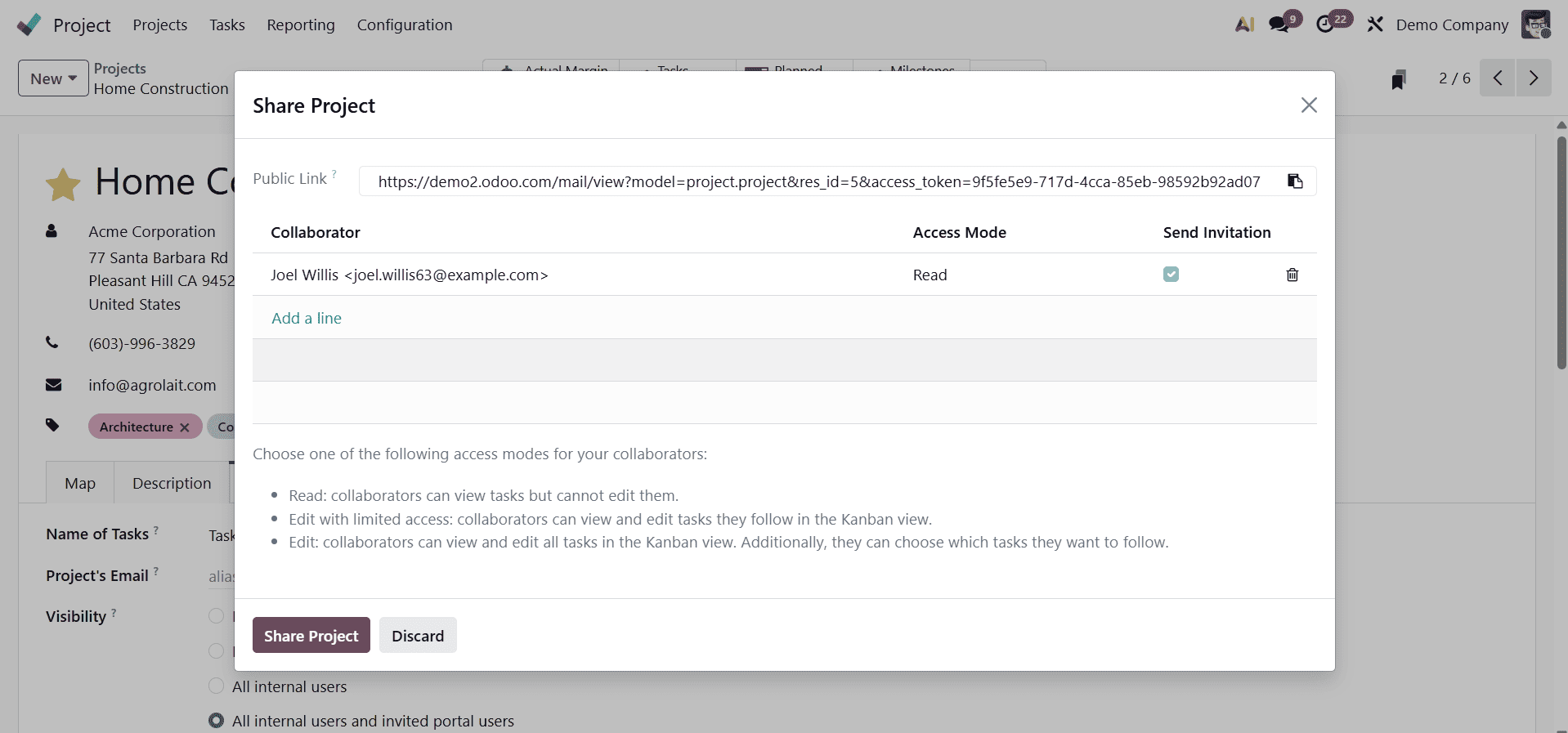 Overview of Managing Access and Visibility in Odoo 19 Projects-cybrosys