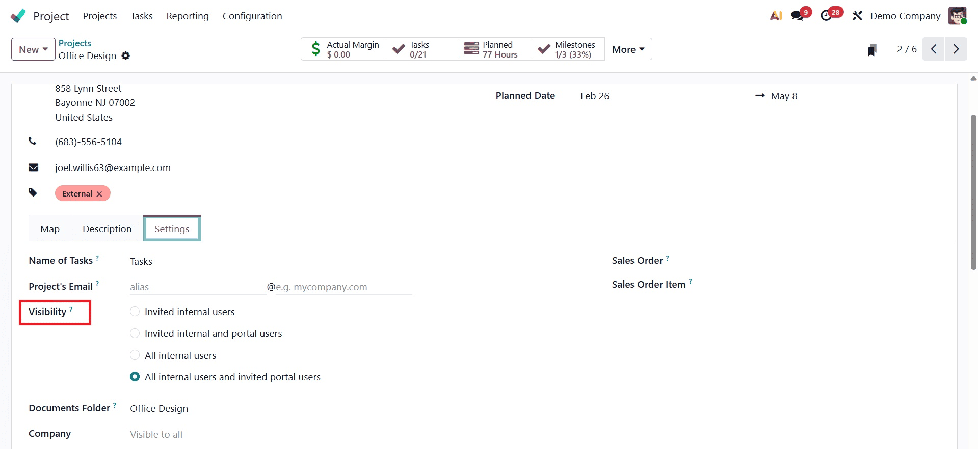 Overview of Managing Access and Visibility in Odoo 19 Projects-cybrosys