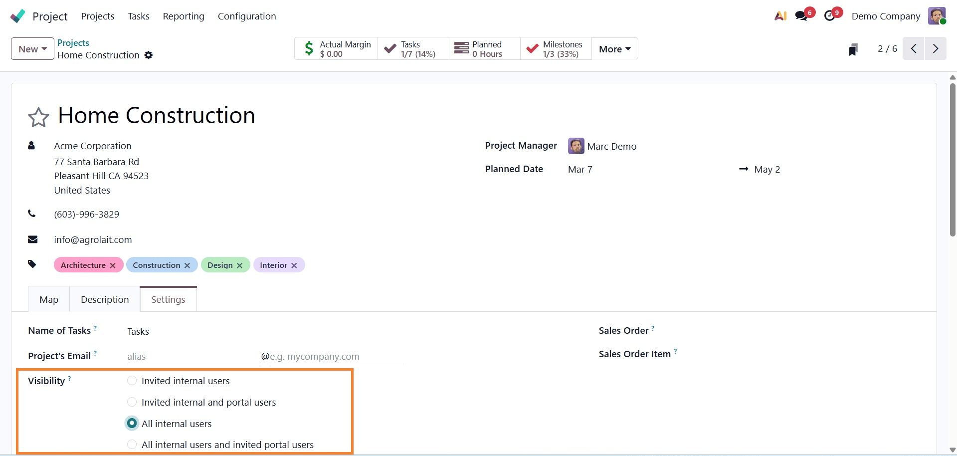 Overview of Managing Access and Visibility in Odoo 19 Projects-cybrosys