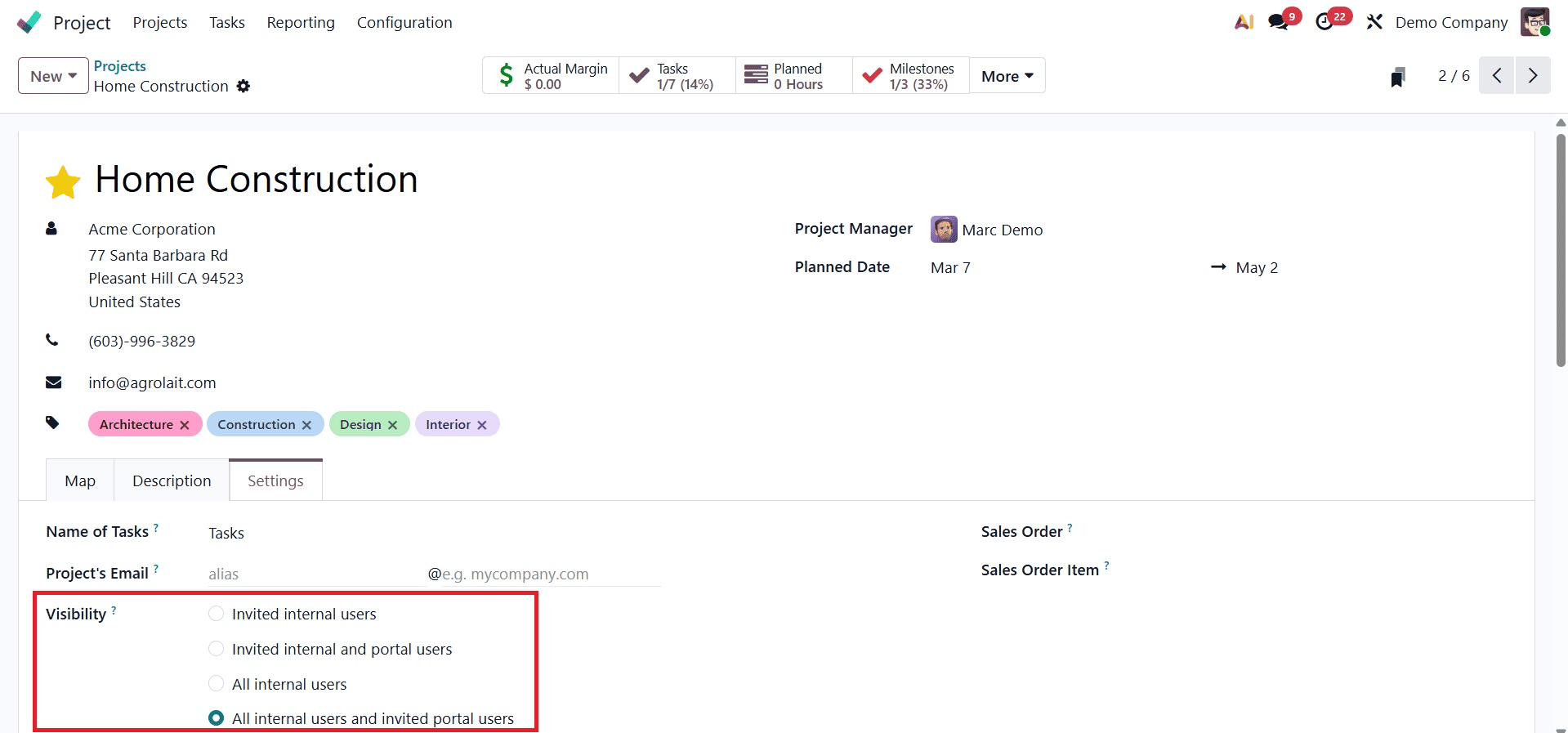 Overview of Managing Access and Visibility in Odoo 19 Projects-cybrosys