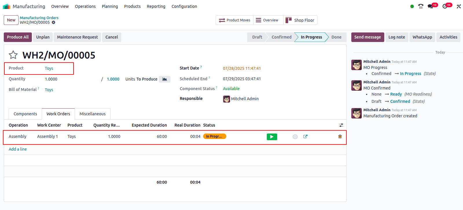 Overview of Manufacturing Quality Check in Odoo 18-cybrosys
