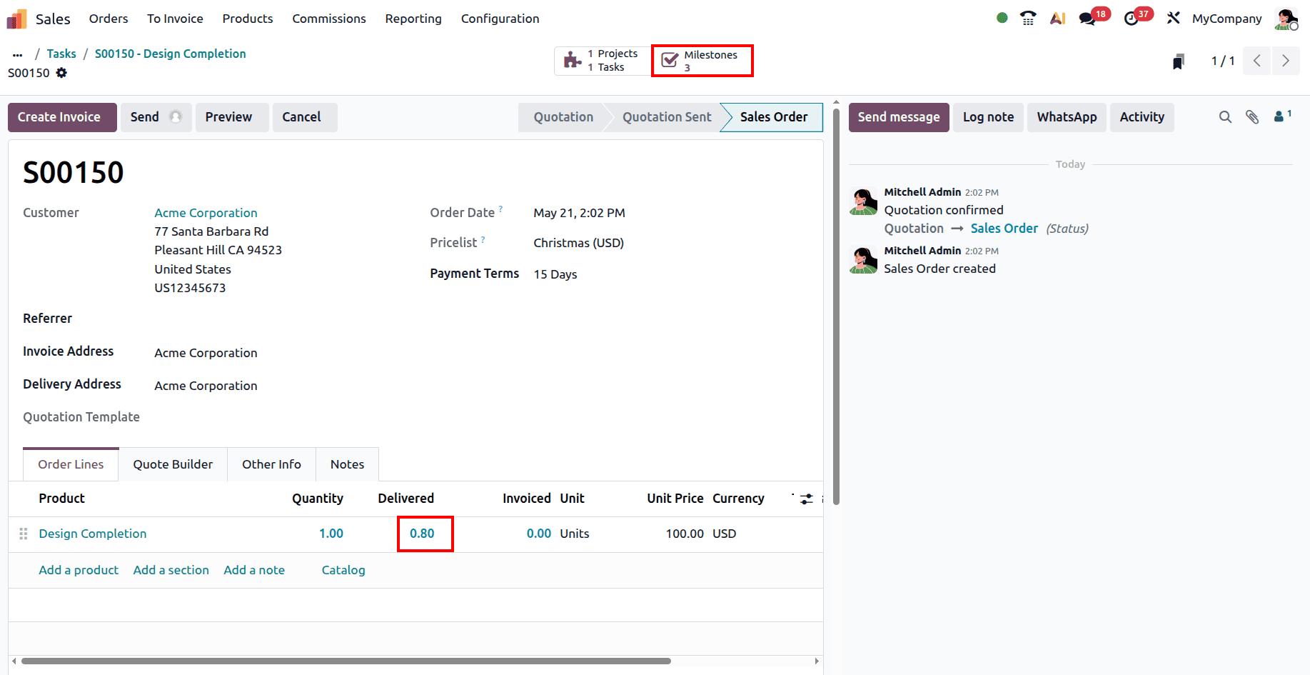 Overview of Milestone-Based Billing in Odoo 19 Project Management-cybrosys