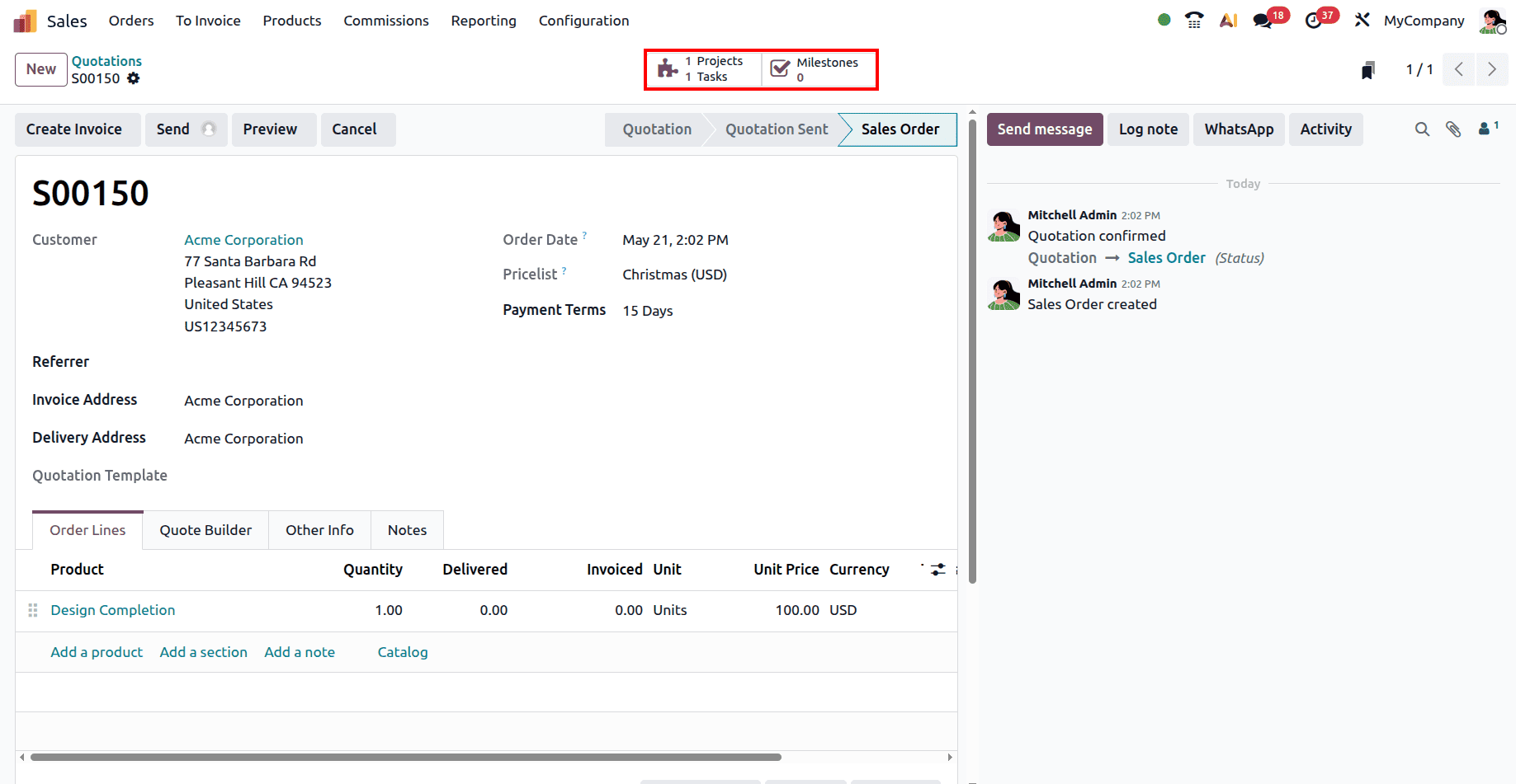 Overview of Milestone-Based Billing in Odoo 19 Project Management-cybrosys