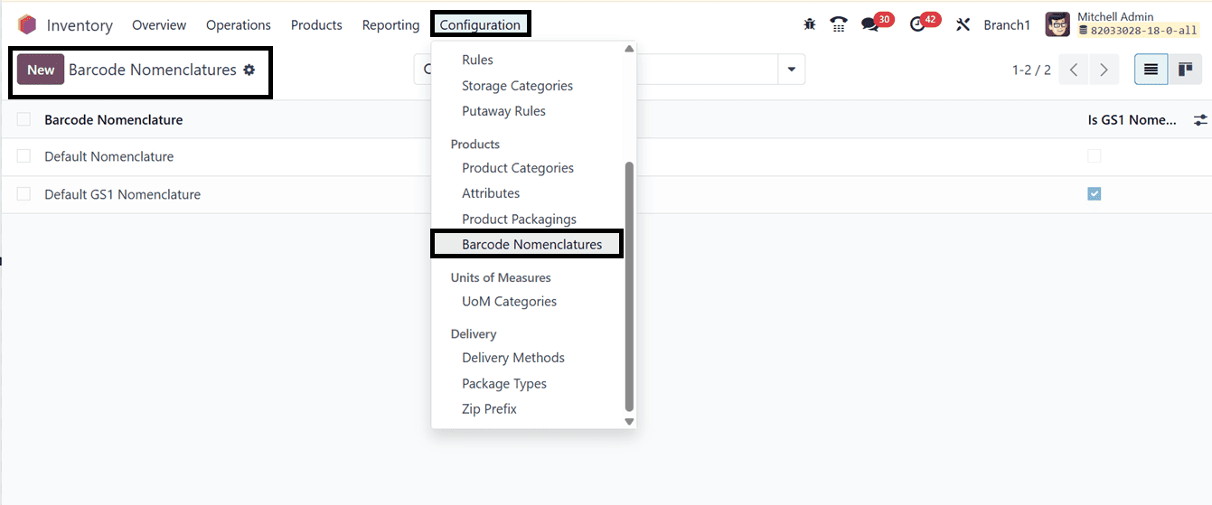 Overview of Nomenclatures in Odoo 18 Inventory Module-cybrosys