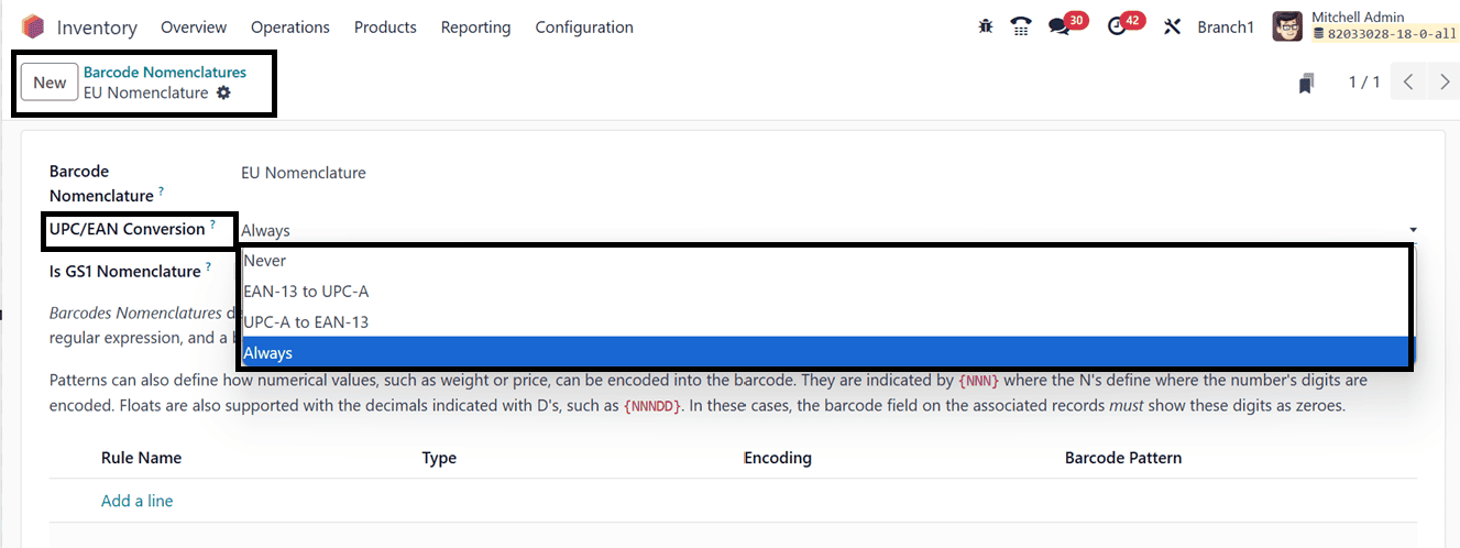 Overview of Nomenclatures in Odoo 18 Inventory Module-cybrosys