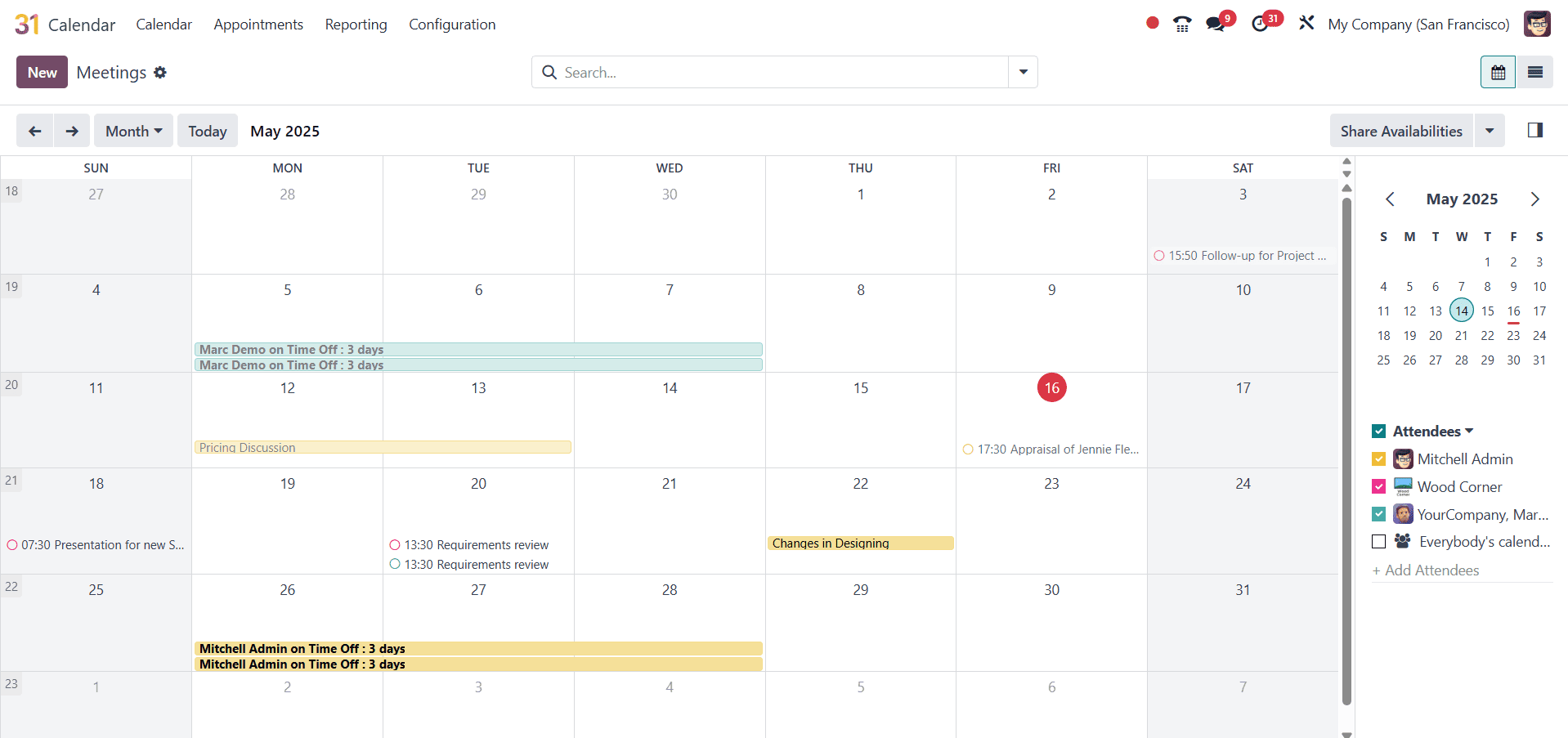 Overview of Odoo 18 Calendar Module-cybrosys
