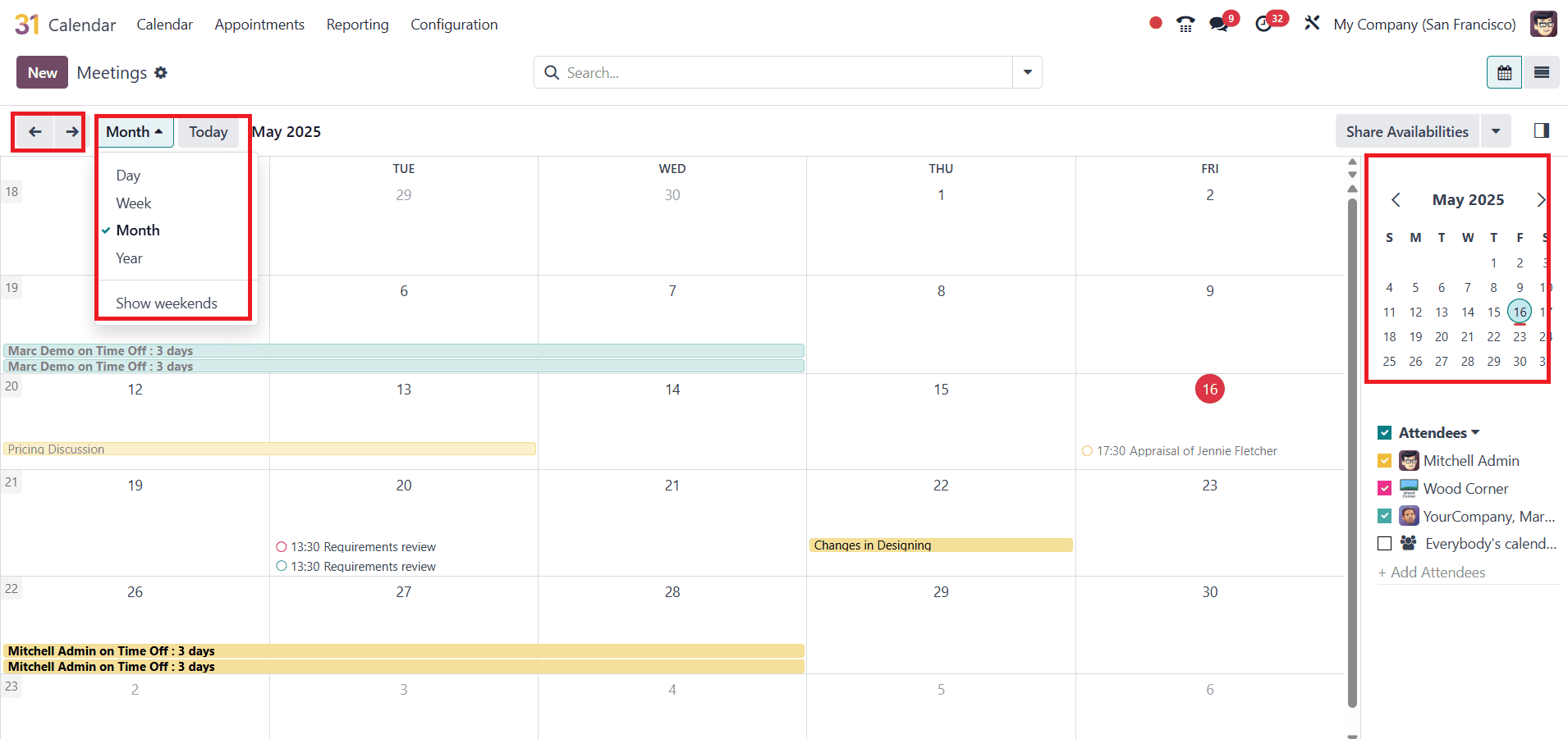 Overview of Odoo 18 Calendar Module-cybrosys