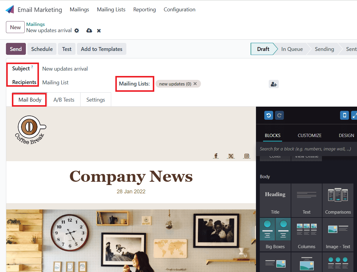 Overview of Odoo 18 Email Marketing Module-cybrosys