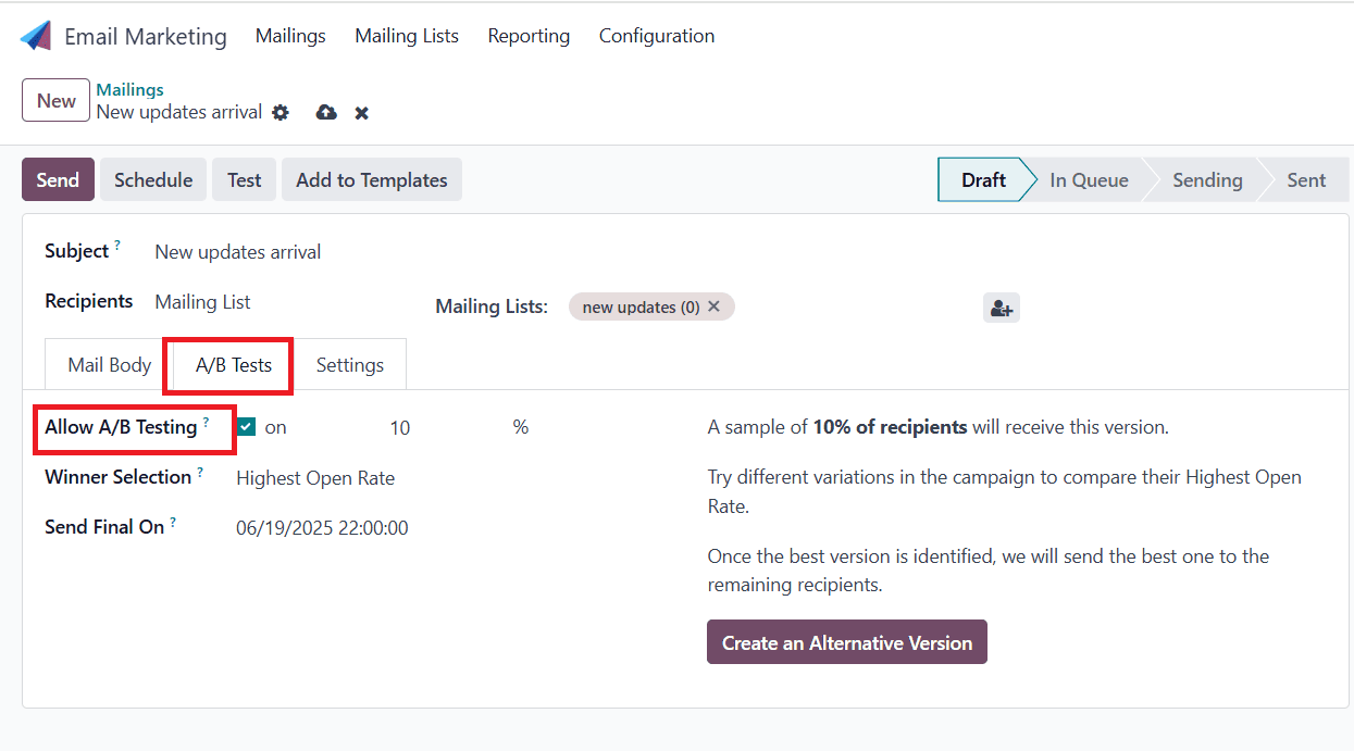 Overview of Odoo 18 Email Marketing Module-cybrosys