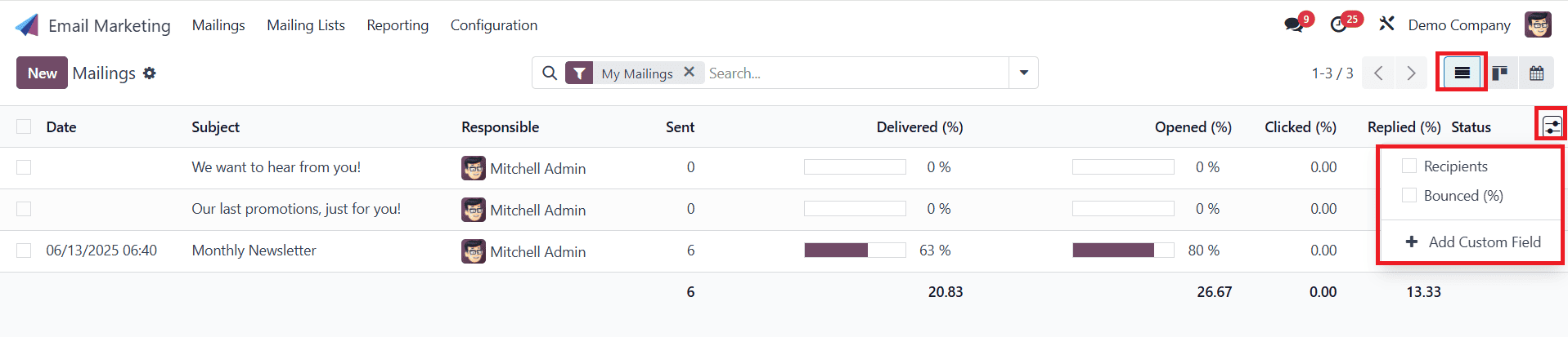 Overview of Odoo 18 Email Marketing Module-cybrosys