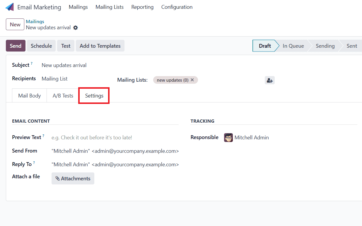 Overview of Odoo 18 Email Marketing Module-cybrosys