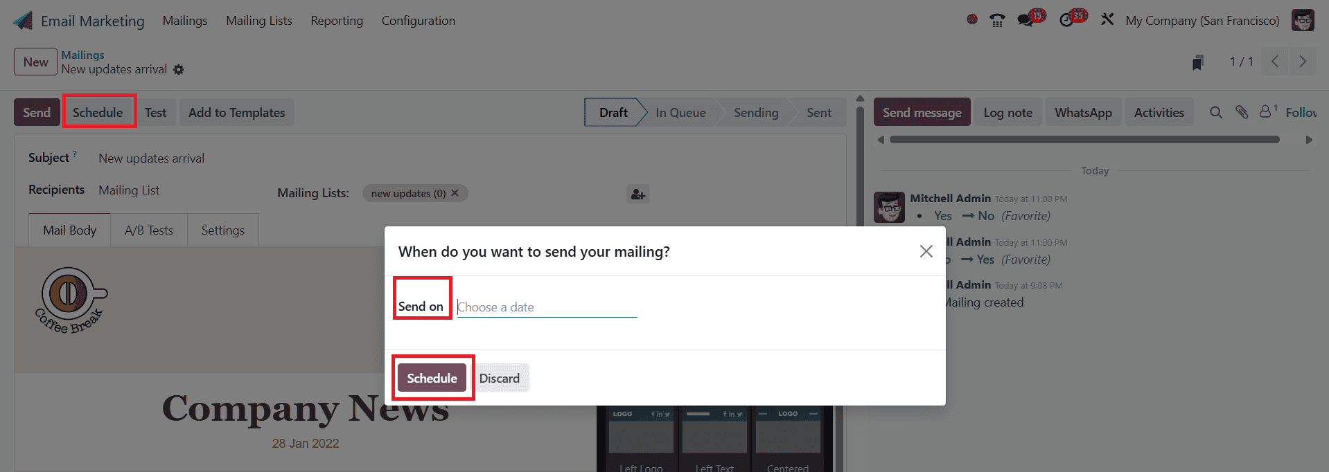 Overview of Odoo 18 Email Marketing Module-cybrosys