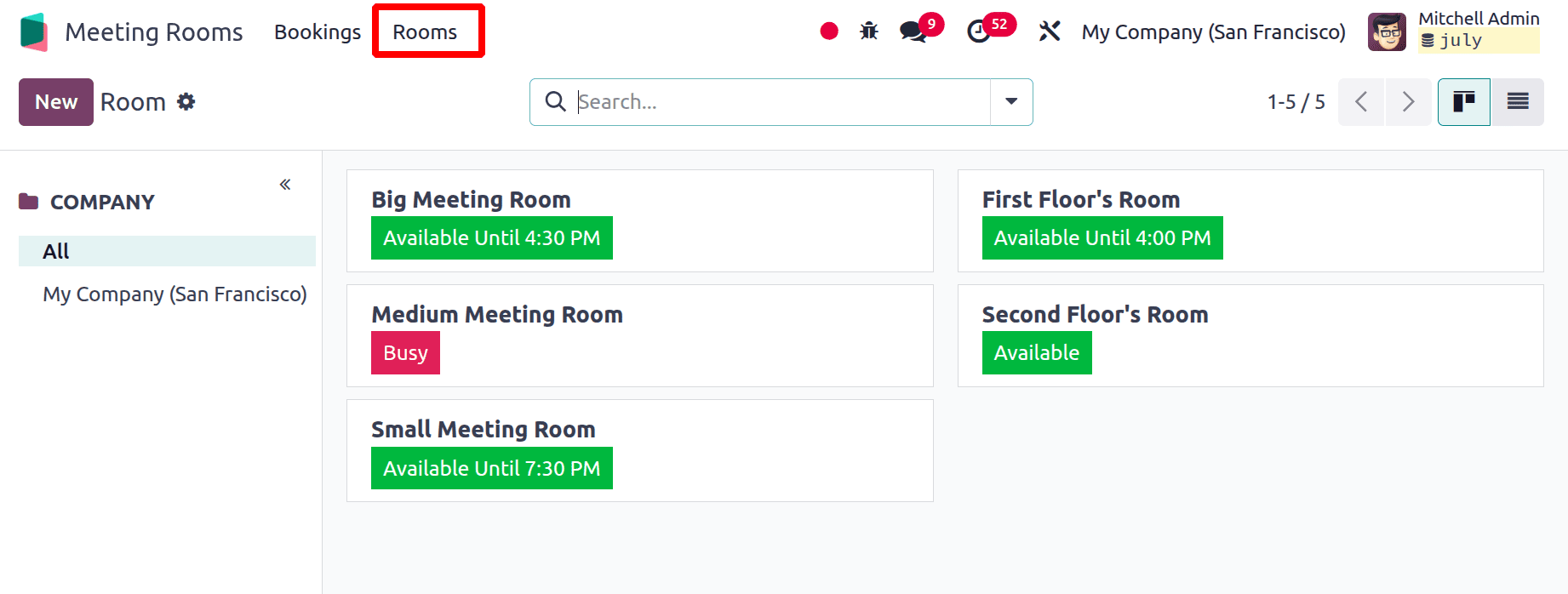 Overview of Odoo 18 Meeting Rooms Module-cybrosys