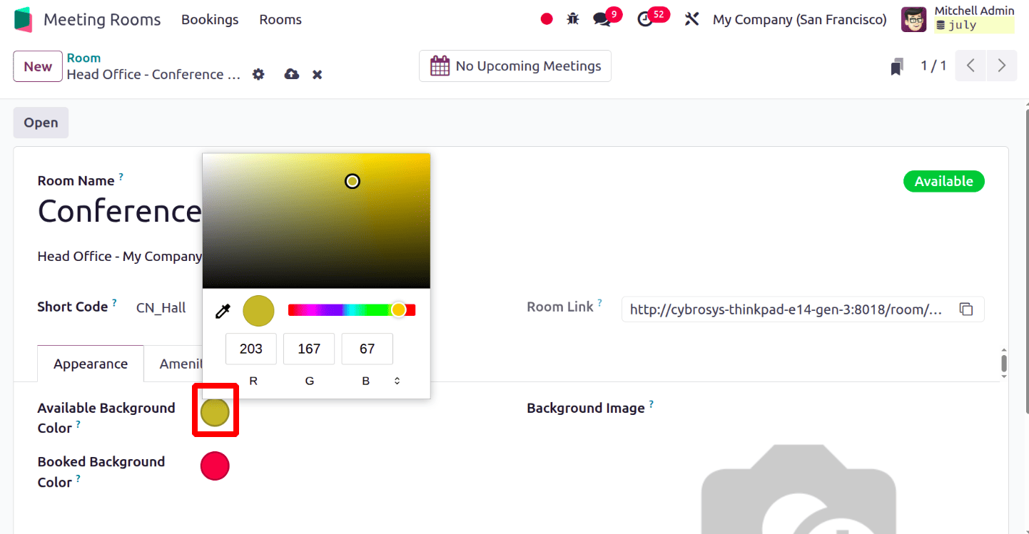 Overview of Odoo 18 Meeting Rooms Module-cybrosys