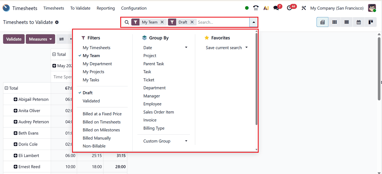 Overview of Odoo 19 Timesheet Module-cybrosys