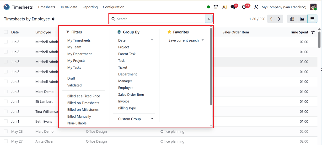 Overview of Odoo 19 Timesheet Module-cybrosys