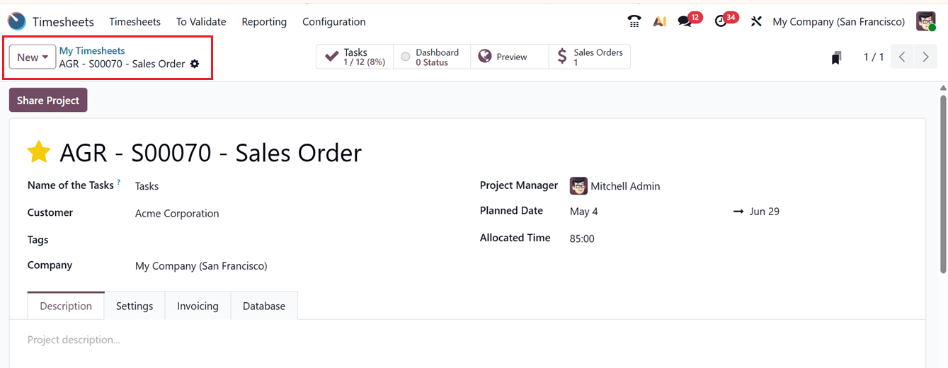 Overview of Odoo 19 Timesheet Module-cybrosys
