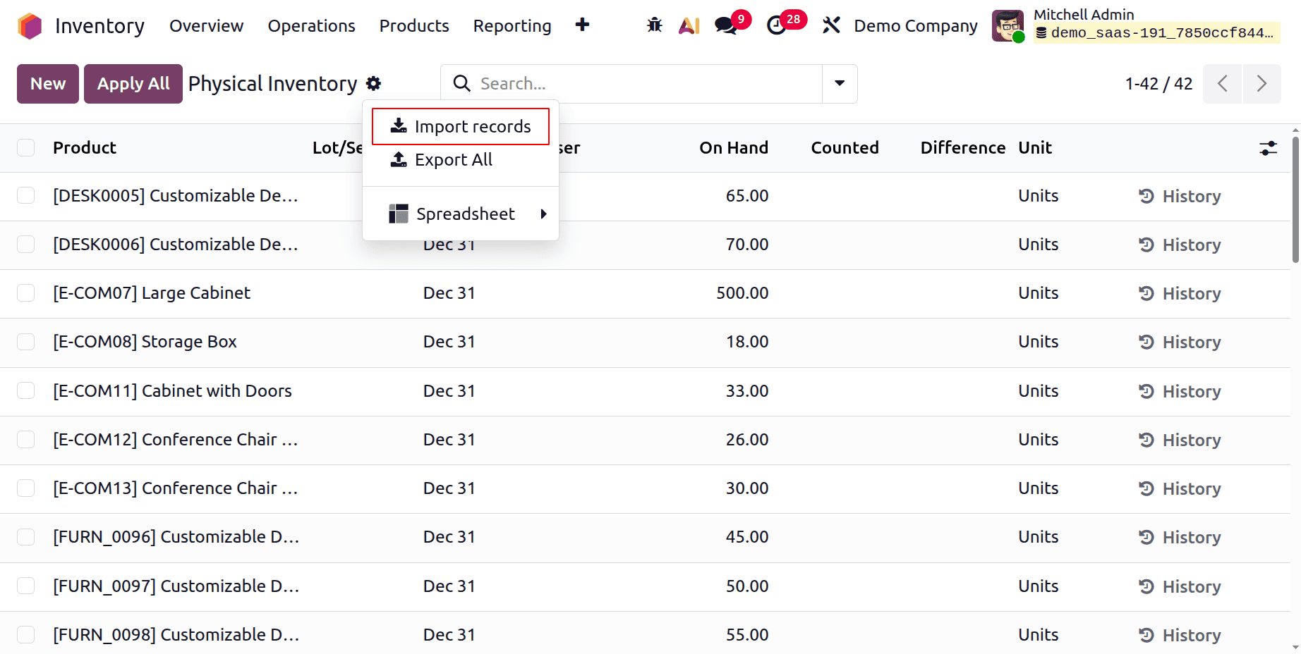 Overview of Opening Stock in Odoo 19 Inventory Module-cybrosys