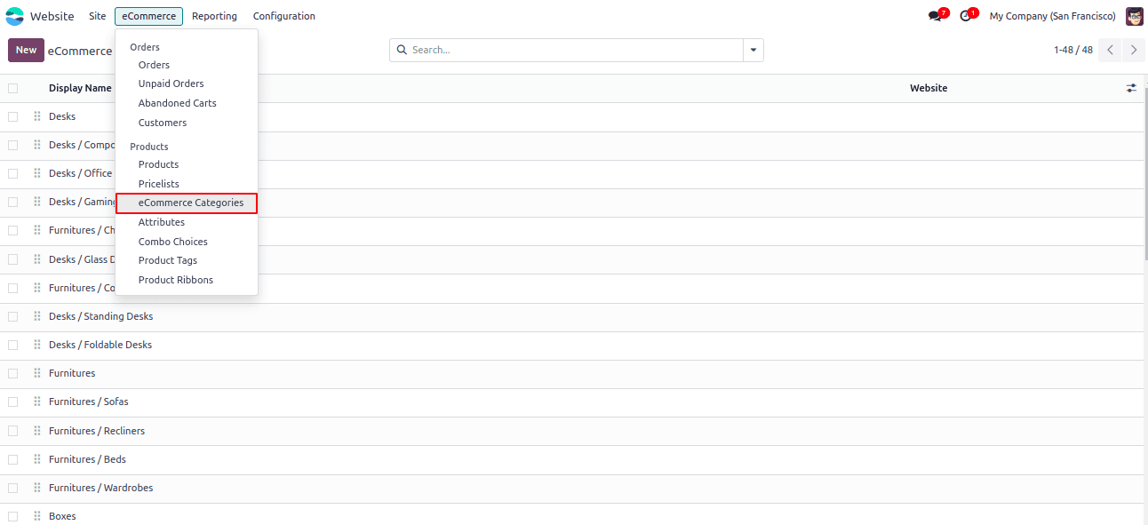 Overview of Organizing Products by Categories in Odoo 18 Website-cybrosys