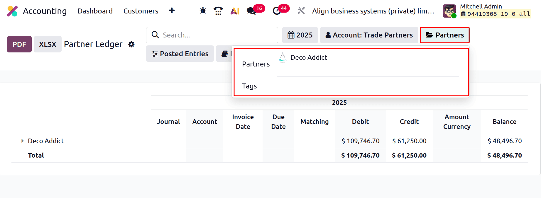 Overview of Partner Ledger Report in Odoo 19 Accounting-cybrosys