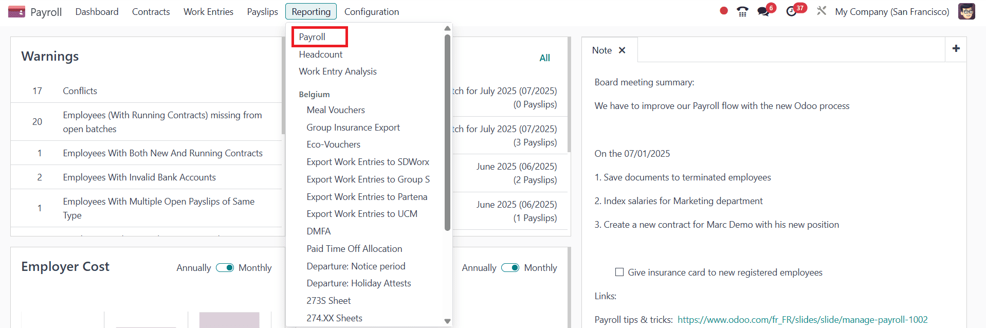 Overview of Payroll Reporting in Odoo 18-cybrosys