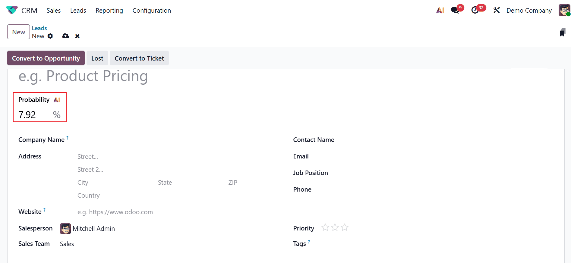 Overview of Predictive Lead Scoring in Odoo 19 CRM-cybrosys