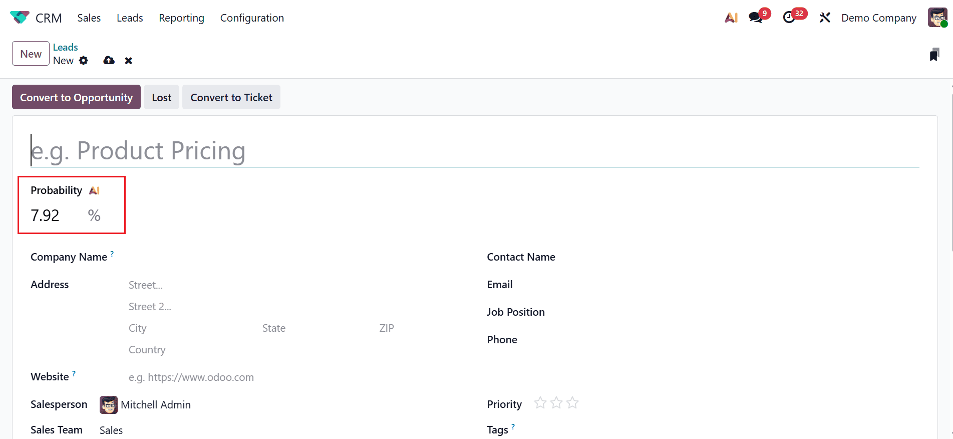 Overview of Predictive Lead Scoring in Odoo 19 CRM-cybrosys