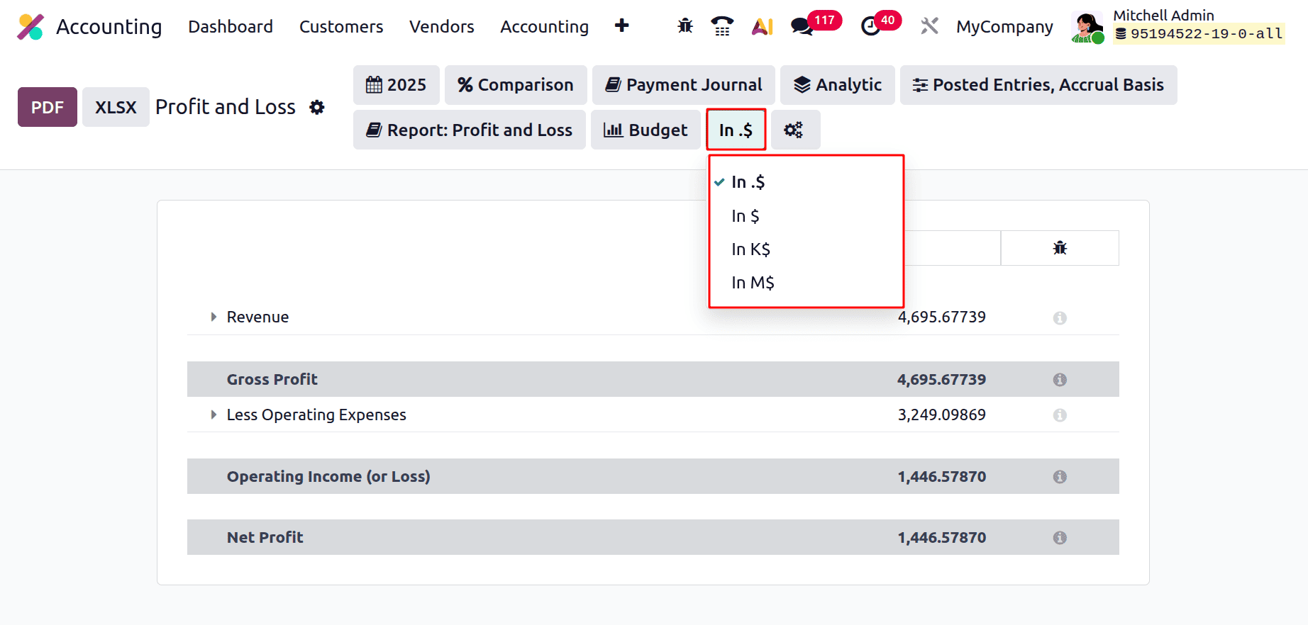 Overview of Profit and Loss Report in Odoo 19 Accounting-cybrosys
