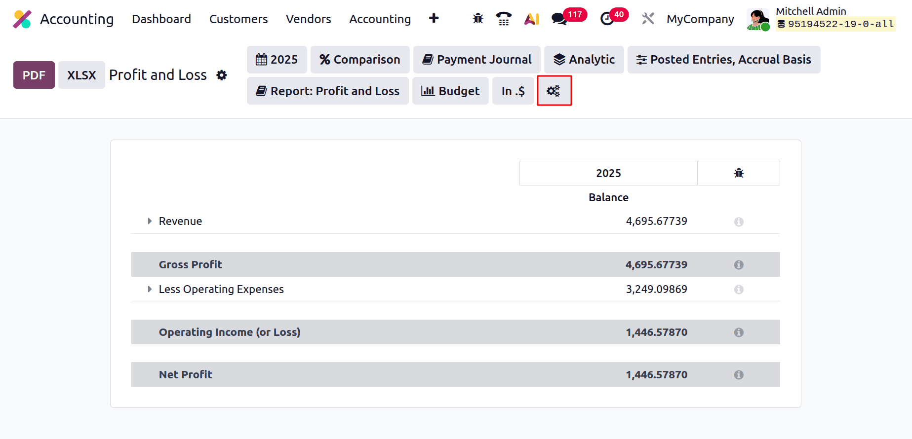 Overview of Profit and Loss Report in Odoo 19 Accounting-cybrosys
