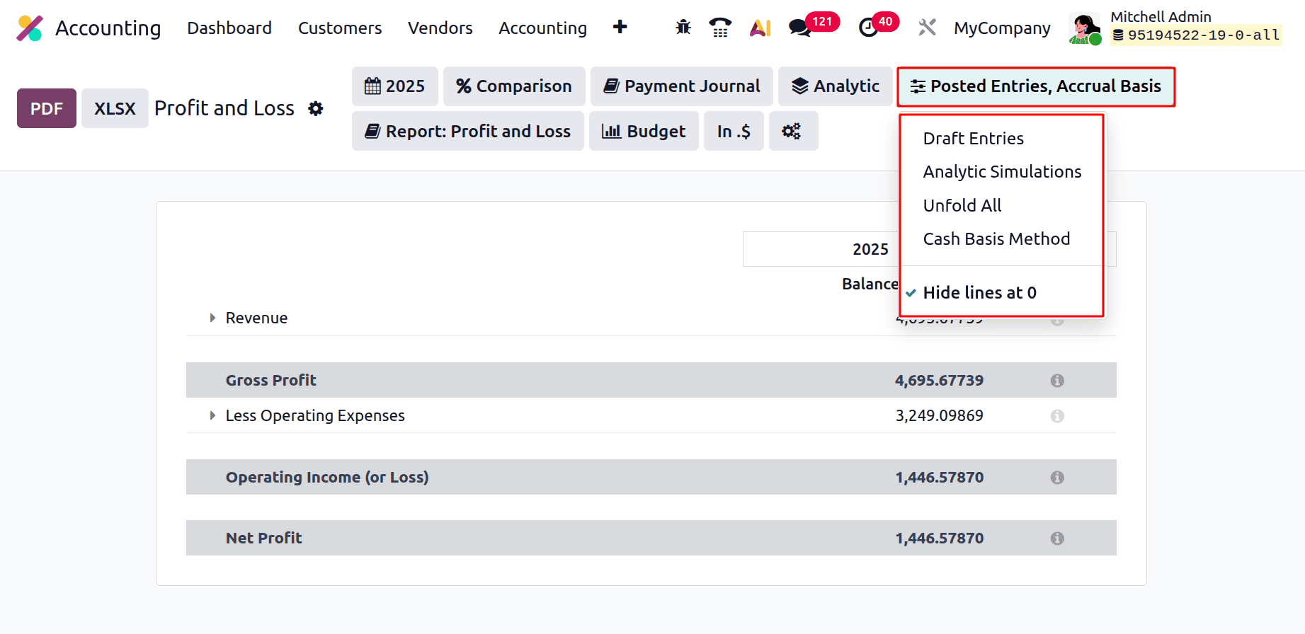 Overview of Profit and Loss Report in Odoo 19 Accounting-cybrosys
