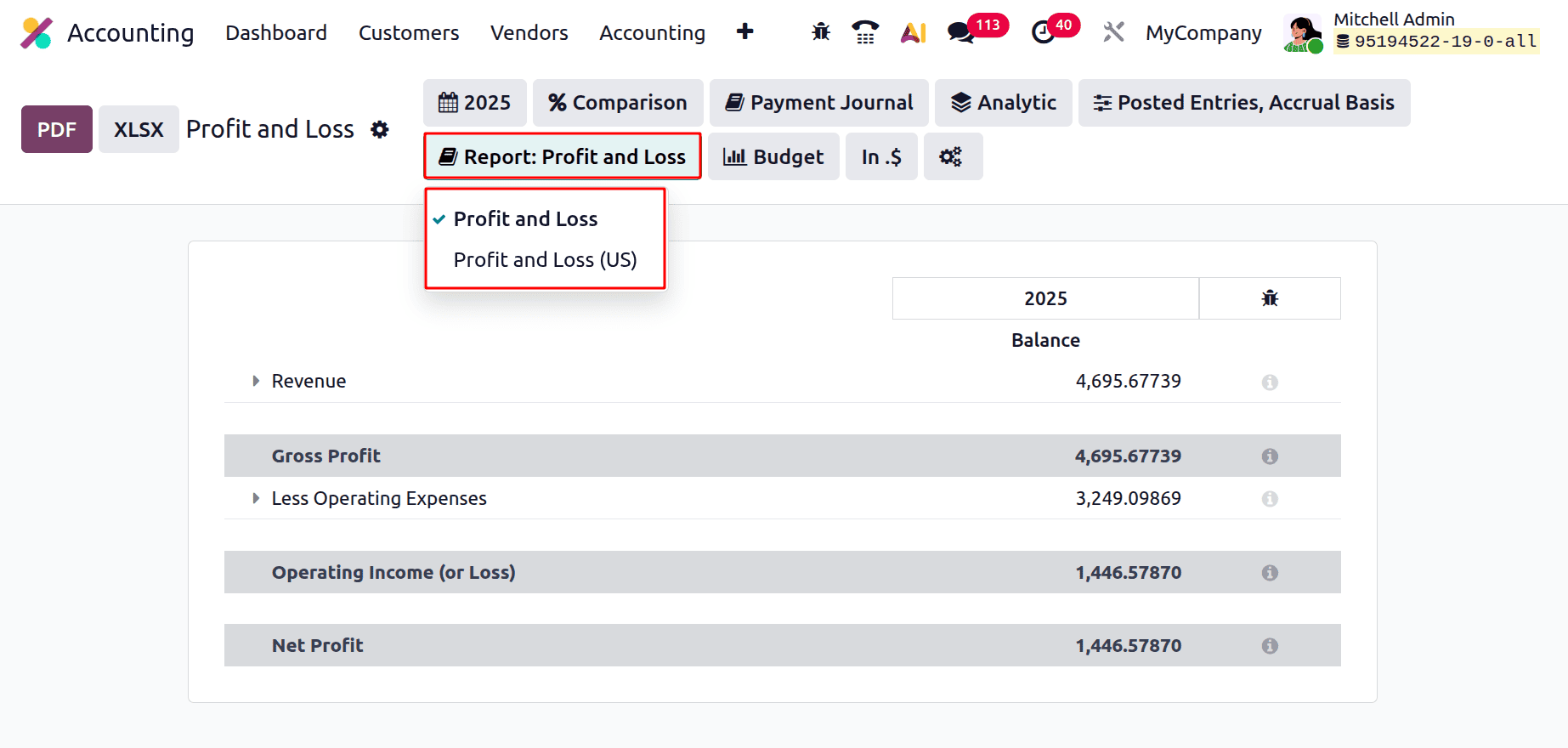 Overview of Profit and Loss Report in Odoo 19 Accounting-cybrosys