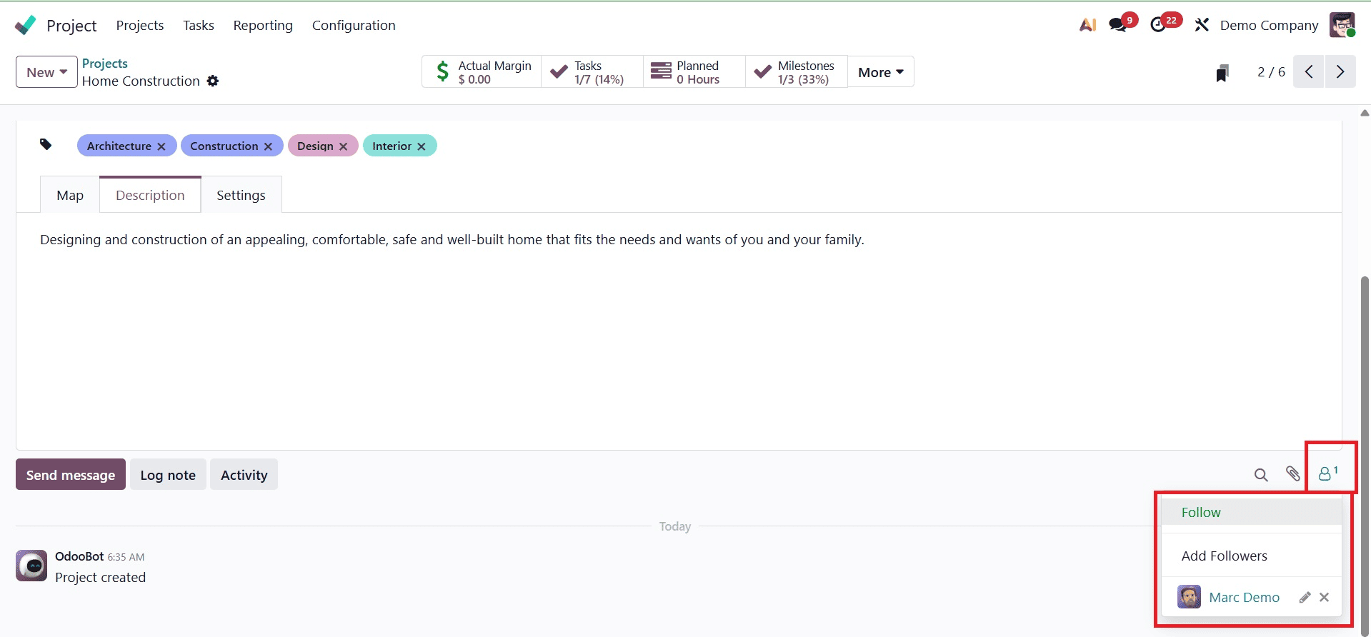 Overview of Project Collaboration and Sharing in Odoo 19 Project-cybrosys