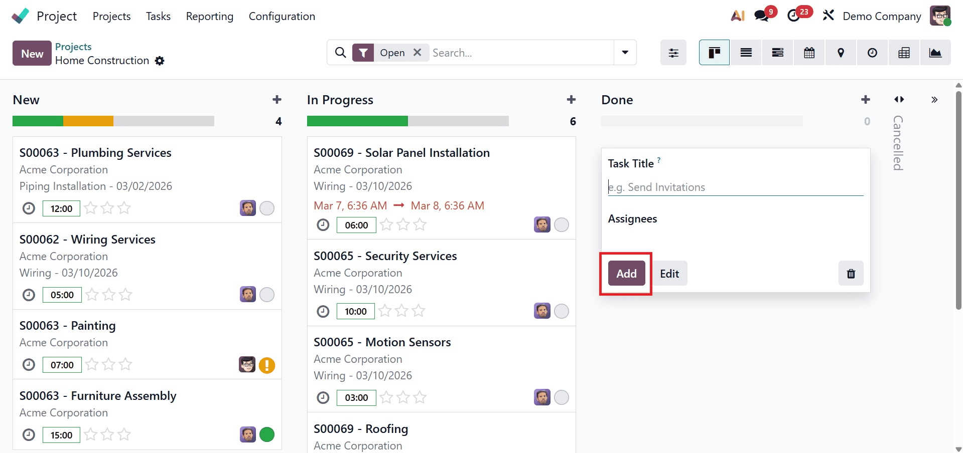 Overview of Recurring Task Workflows in Odoo 19 Project Module-cybrosys