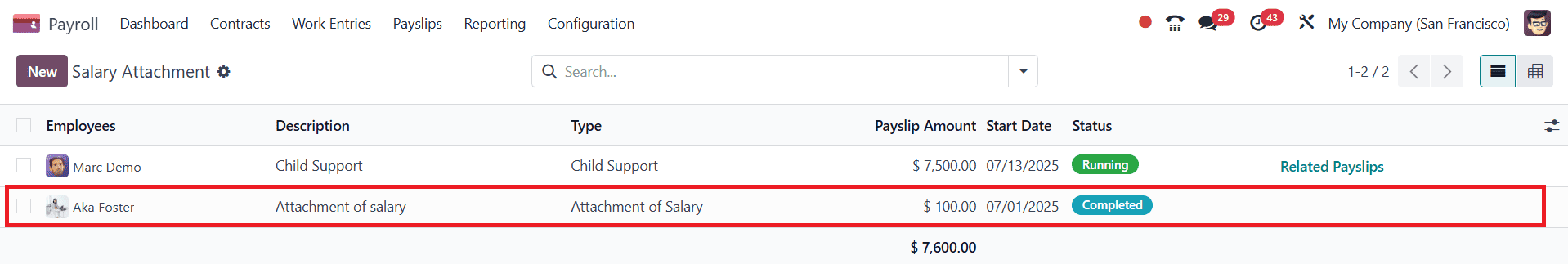 Overview of Salary Attachments in Payroll Odoo 18-cybrosys