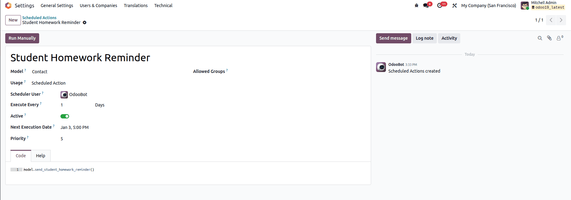 Overview of Scheduled Emails in Odoo 19-cybrosys