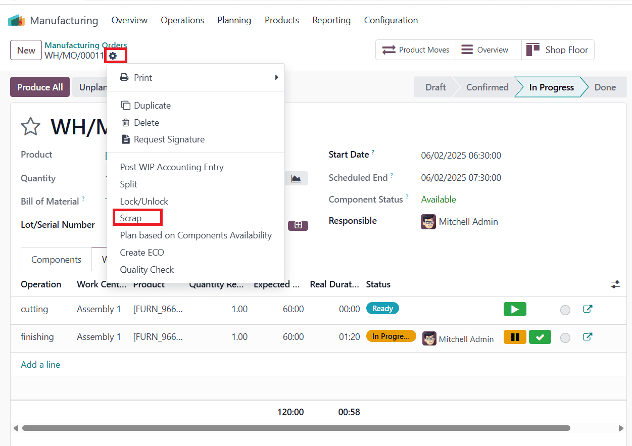 Overview of Scrap Management in Odoo 18 Manufacturing-cybrosys