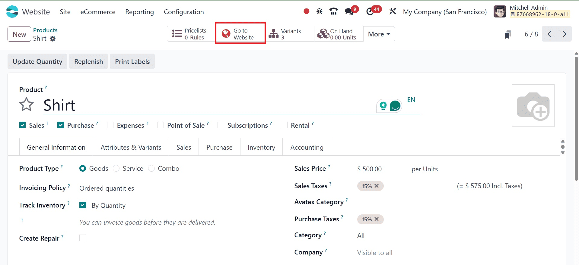 Overview of Selling Products in Odoo 18 Website-cybrosys