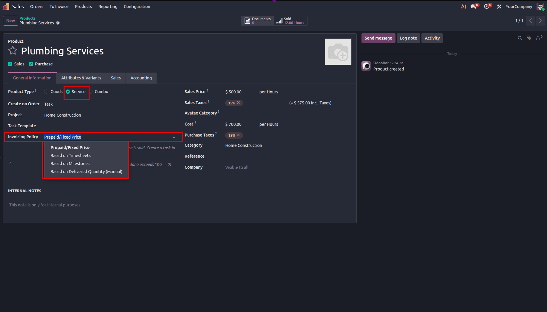 Overview of Service Invoicing Policies in Odoo 19-cybrosys
