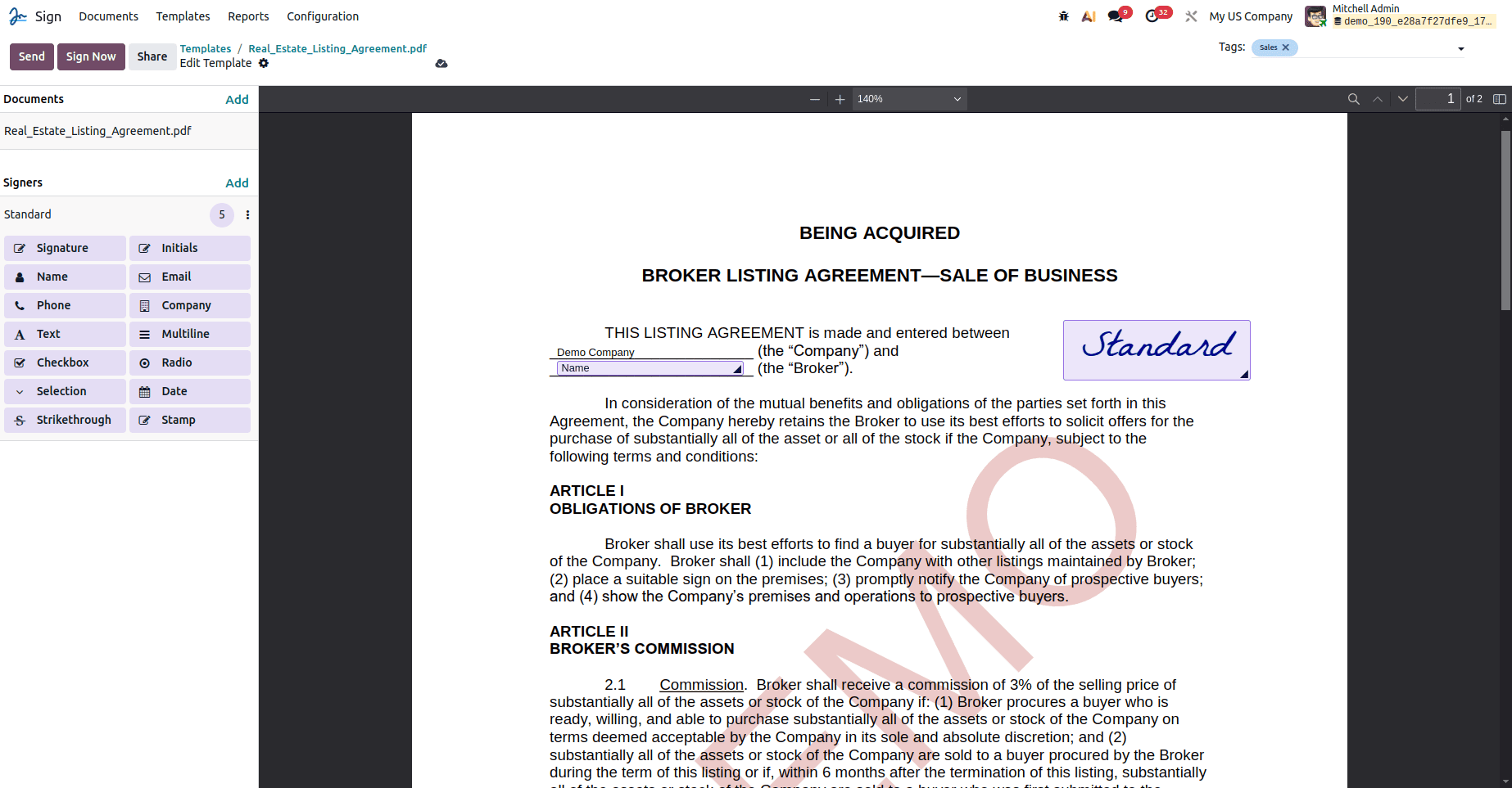 Overview of Sign Module in Odoo 18-cybrosys