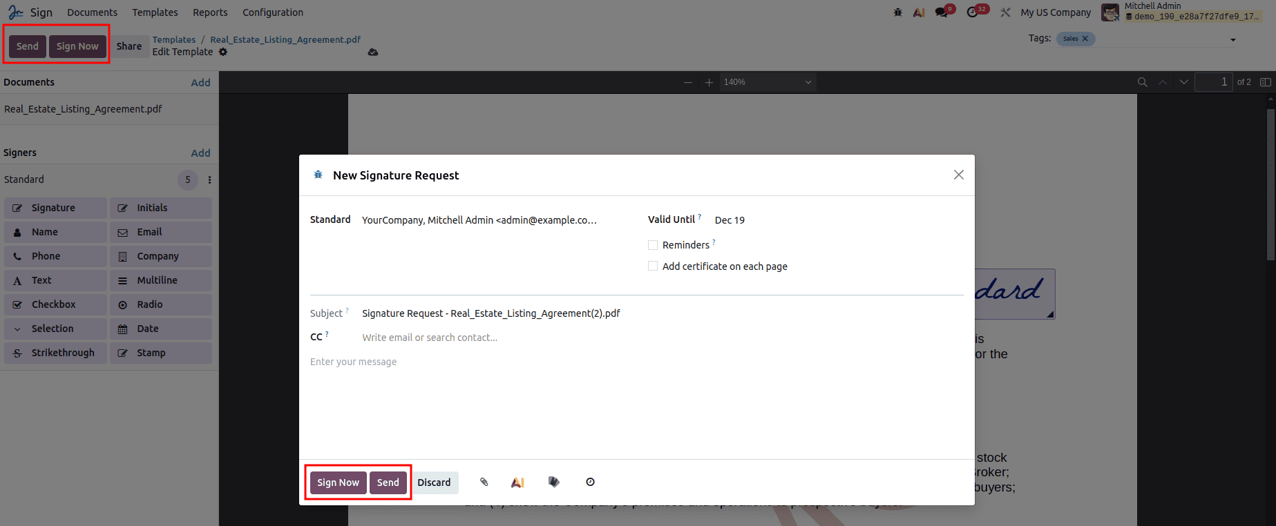 Overview of Sign Module in Odoo 18-cybrosys