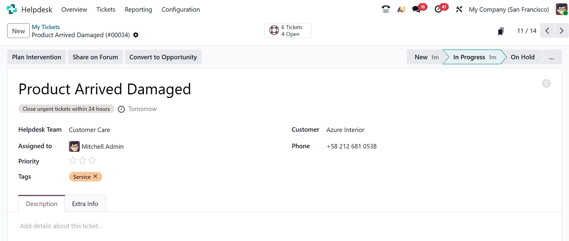 Overview of SLA Success Metrics and Satisfaction Scores in Odoo 19 Helpdesk-cybrosys