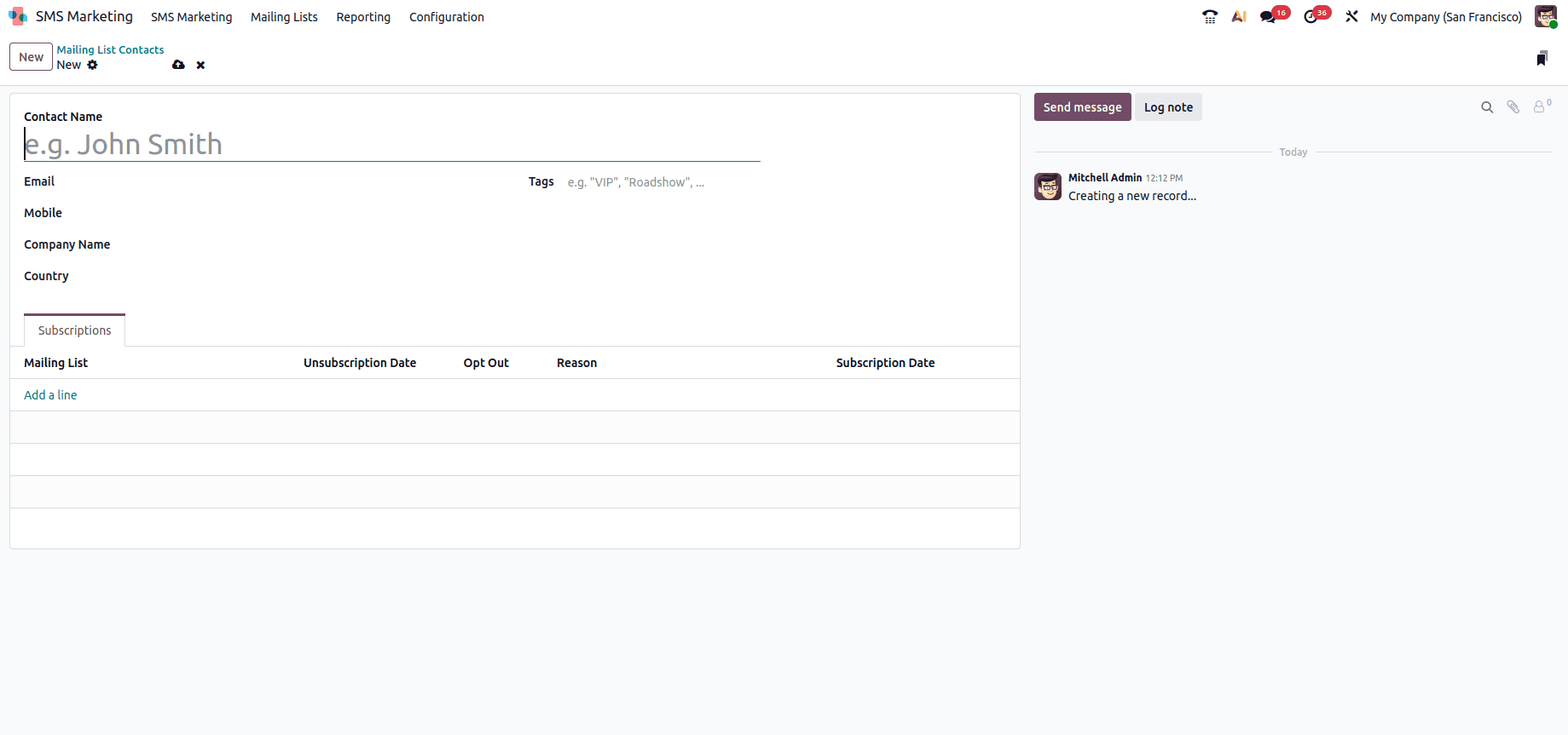 Overview of SMS Marketing Module in Odoo 19-cybrosys