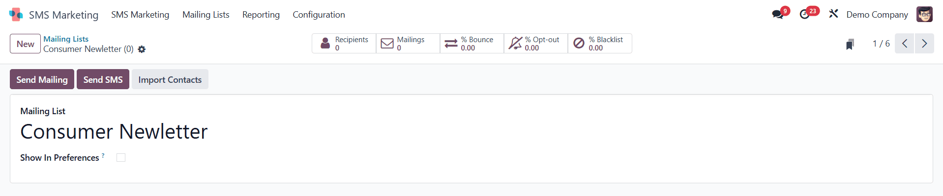 Overview of Sms Marketing Tools in Odoo 18-cybrosys