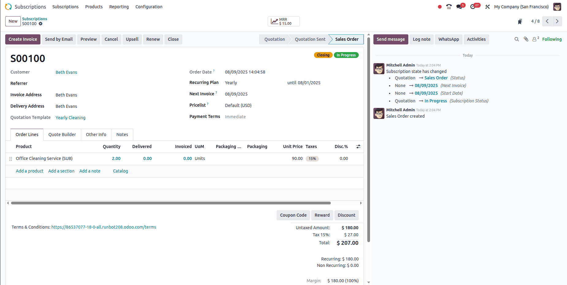 Overview of the Odoo 18 Subscription Module-cybrosys