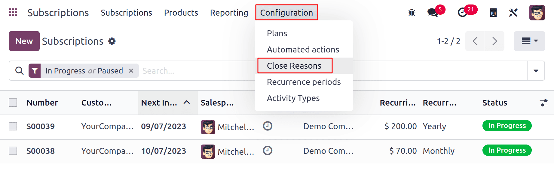 Overview of the Odoo 18 Subscription Module-cybrosys
