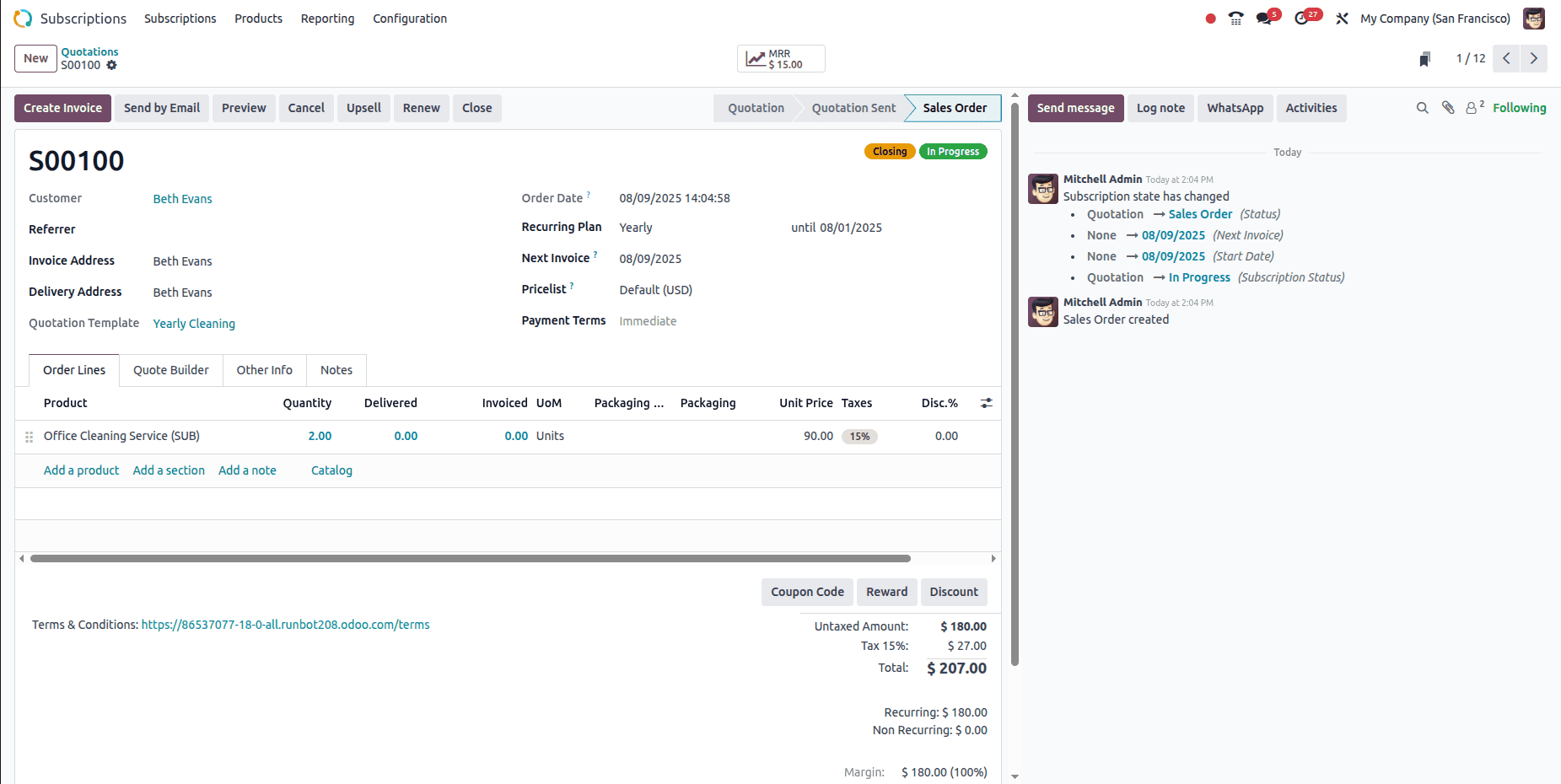 Overview of the Odoo 18 Subscription Module-cybrosys