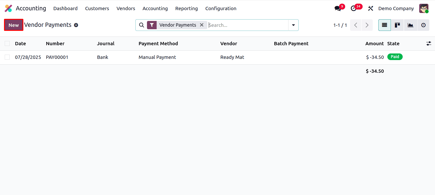 Overview of Vendor Payment Management in Odoo 18 Accounting-cybrosys