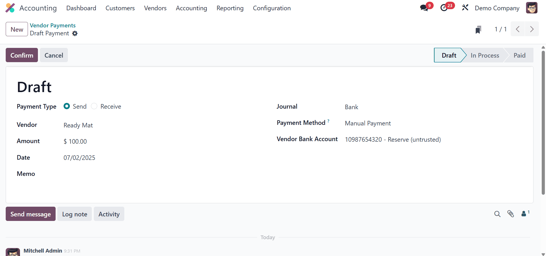 Overview of Vendor Payment Management in Odoo 18 Accounting-cybrosys